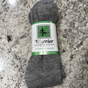 NEW Warrior Alpaca Therapeutic Outdoor Socks Grey Large USA Made‎
